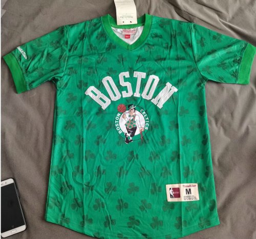 Maillot de Basket Boston Celtics Mitchell & Ness manche courte basketball Vert